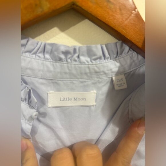 Little Moon Sky Blue Ruffle Sleeve Blouse - Picture 2 of 6